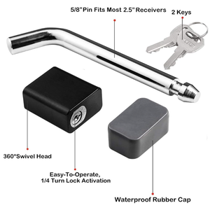 अनुकूलित ट्रेलर हिच रिसीवर लॉक पैडलॉक शैली और स्विस हेड दिया 5/8 इंच फिट बाइक रैक ट्रे बॉल माउंट - Product Image 2