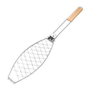 Ngoài trời nướng cá nướng tong xách tay kim loại cá nướng <span class=keywords><strong>Net</strong></span> Clip có thể gập lại BBQ Cá Nướng Giỏ - Product Image 3