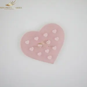 Bandeja organizadora para extensión de pestañas postizas, transparente, Rosa, con forma de corazón, acrílico mate