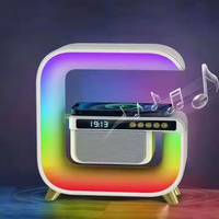 Altavoz Multifuncional con Luz Nocturna LED, Bluetooth, Reloj Despertador, Carga Inalámbrica para Teléfono Móvil, Subwoofer RGB de 15W, Sistema de Sonido para el Hogar y Fiestas
