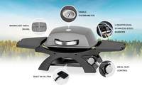 Gril à gaz de table Portable One-Burner Pro en forme de U Camping en plein air Barbecue Finition enduite de poudre