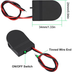 Support de pile bouton CR2032 avec interrupteur marche/arrêt, boîtier de pile bouton 3V avec fils pour projets électroniques DIY - Product Image 3