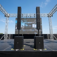 Sistema de Sonido Line Array Activo LV502, Altavoces para Conciertos, Cajas Acústicas Frontales con Malla, Calidad Profesional