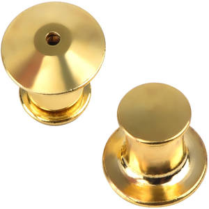 10mm Gold Color Metal Round Brass Clutch <b>Pin</b> Backs for Decoration - Product Image 4