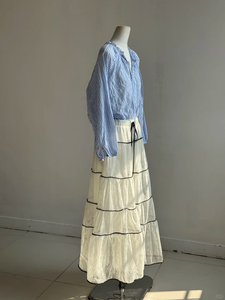 <span class=keywords><strong>Camicia</strong></span> Oversize Stile Coreano Semplice <span class=keywords><strong>a</strong></span> Maniche Lunghe <span class=keywords><strong>a</strong></span> <span class=keywords><strong>Righe</strong></span> Blu <span class=keywords><strong>e</strong></span> Bianche per <span class=keywords><strong>Donna</strong></span> - Product Image 2