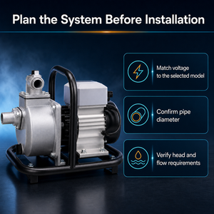 Bomba de Agua Centrífuga QY con Salida de 50 mm, Acero Inoxidable, Motor Eléctrico de 1 HP para Sistemas de Riego Agrícola - Product Image 3