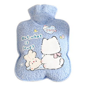Cartoon Hot Water Bottle Fleece Lined Thickened Portable For Hands And Stomach Warmth - Product Image 5