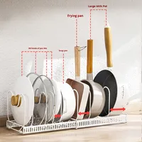 Étagère de rangement de cuisine multi-niveaux réglable de haute qualité en métal pour ustensiles, planches à découper, couvercles de casseroles et vaisselle