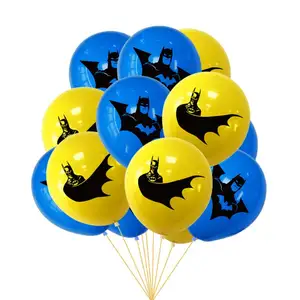 ballon d&#39;anniversaire batman thème Suppliers-Ballon décoratif pour le thème des personnages de dessins animés, ensemble de ballons en Latex, fournitures pour fête d'anniversaire, style Amazon shopet batman, 1 pièce