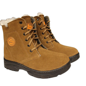 Botas de Nieve para Hombre 3551, Cálidas para Invierno, Forradas de Cuero y Lana, Tacón Medio, Cierre de Cordones Delanteros, Color Caqui, para Uso en Exteriores - Product Image 2