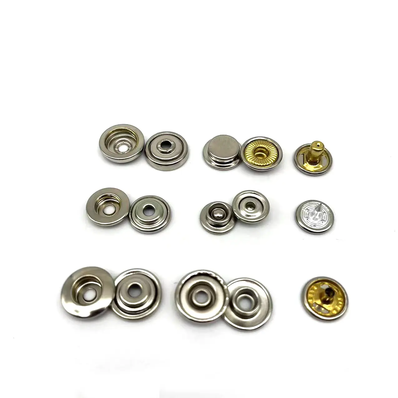 OEM ODM custom logo design zinc alloy brass metal 4 part button press stud button prong snap fastener button for garment clothes