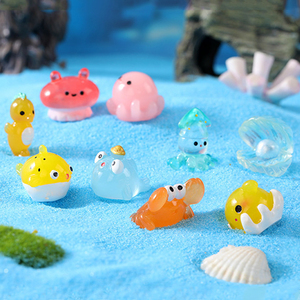 Miniaturas de Animales Marinos de Resina, Figuras de Cangrejo, Pulpo, Delfín y Pez, Adornos para Decoración de Paisajes, Accesorios para Manualidades - Product Image 2