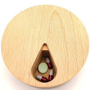 Caja <span class=keywords><strong>de</strong></span> <span class=keywords><strong>madera</strong></span> para guardar pastillas, organizador diario semanal <span class=keywords><strong>de</strong></span> medicina, vitamina, 7 días - Product Image 4