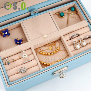 Custom Logo PU Leather jewelry <b>box</b> <b>Ring</b> <b>Box</b> Earring Bracelet Necklace Luxury Mirror Jewelry <b>Box</b> Packaging - Product Image 4