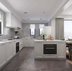 Precio de Fábrica, Gabinetes de Cocina Modulares de Laca Blanca Mate, Gabinetes de Cocina Modernos para el Hogar con Accesorios - Product Image 1