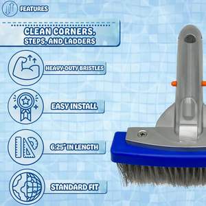 Brosse de <span class=keywords><strong>piscine</strong></span> en acier inoxydable de 5 pouces à poils durs pour piscines en béton et en <span class=keywords><strong>gunite</strong></span>, efficace pour nettoyer les parois et les carreaux - Product Image 5
