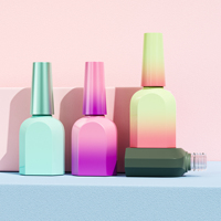 Flacon de vernis à ongles dégradé de 7 ml, nouveau design, vide, pour gel de construction semi-permanent, emballage en verre