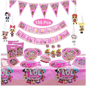 160+ PCS Kid Baby Girl Happy Birthday Decorations Favors Set <strong>Unicorn</strong> <strong>Party</strong> <strong>Supplies</strong> - Product Image 5