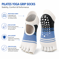 Calcetines de Pilates Antideslizantes con Puntos de Silicona, Punta y Talón Abiertos, Transpirables, con Soporte de Arco para Mujer, Yoga, Barre, Ballet, Logotipo Personalizado