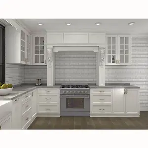 Custom luxury craftsman hard carved wood cabinet wall mounted modern white kitchens