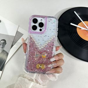 <span class=keywords><strong>Coque</strong></span> <span class=keywords><strong>de</strong></span> téléphone antichoc pour iPhone 18 17 16 ProMax, double couche transparente avec perles brillantes et nœud 3D en résine époxy - Product Image 6