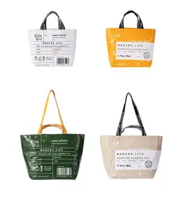 Hot sell promotional custom woven bag polypropylene printed logo eco friendly tote recyclable pp woven bag