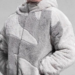 Sudadera con Capucha Extra Grande de Felpa de Imitación de Piel de Mohair con Cierre Completo, Color Negro, Estilo Vintage, Hip Hop, Streetwear, Fabricante, para Hombre - Product Image 6