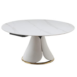 Fashion Modern Marble <b>Foldable</b> Square Top Dining <b>Table</b> with Adjustable Retractable Design Waterproof 8 Pcs <b>Chairs</b> for Hotel Use - Product Image 2