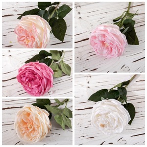 ดอกกุหลาบประดิษฐ์ CallaFloral ก้านเดี่ยว โพลีเอสเตอร์ สำหรับตกแต่งภายใน สีขาว ชมพู แชมเปญ แดง - Product Image 3