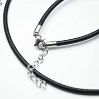 Épaisseur 3mm Forme Ronde En Cuir de Génie Cordon Homard Fermoirs Collier Chaînes Bijoux
