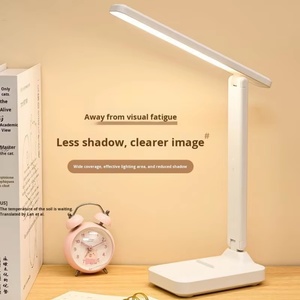 Lampe de bureau pliable moderne à piles, lampe de table sans fil, trois températures de couleur, contrôle tactile, gradation progressive, pour lecture - Product Image 1
