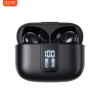 Écouteurs sans fil QERE E50 2026 avec affichage numérique, étanches, intra-auriculaires, chipset JL, latence de 60 ms, codec AAC