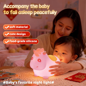 Lampada da Notte per Bambini in Silicone Morbido di Grado Alimentare, Luce LED RGB Colorata, Controllo Touch, Dimmerabile, USB, per Cameretta - Product Image 6