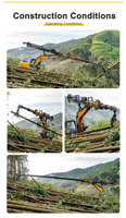 Grue forestière télescopique XUVOL 28m pour excavatrice de 15 tonnes, grappin à bois pour pentes et terrains accidentés