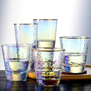 Набор бокалов для шампанского, 6 винтажных стеклянных чашек, стаканы для напитков и коктейлей, стаканы для напитков, чашка в оправе из настоящего золота - Product Image 6