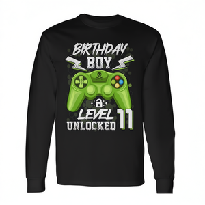 T-shirt à manches longues pour garçons, jeu vidéo débloqué niveau 11, 11e anniversaire, gamer - Product Image 2