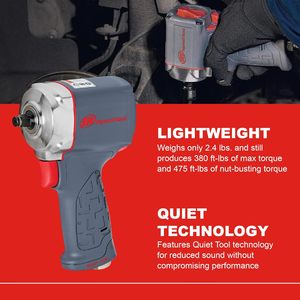 Llave de Impacto Neumática Ingersoll Rand 15QMAX de 3/8 Pulgadas, Herramienta Silenciosa Ultracompacta con 475 Libras-Pulgadas de Torque - Product Image 3