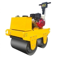 Compacteur vibrant portatif à double tambour en acier, à essence, petit rouleau compresseur pour le compactage de l'asphalte