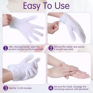 Masque hydratant blanchissant pour les mains avec des gants hydratants au collagène Mains sèches craquelées Masque anti-âge Peeling Réparation des mains - Product Image 3