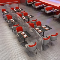 Muebles de Restaurante con Temática de Ciencia Ficción, Sofá Banqueta Personalizado con Respaldo Alto y Juego de Mesa con Pedestal para Bistro o Discoteca Moderna