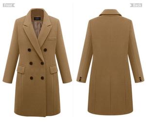 Cappotto lungo da <span class=keywords><strong>donna</strong></span> taglie forti 2022 nuovo design cappotto invernale da <span class=keywords><strong>donna</strong></span> in lana lunga doppiopetto di buona qualità - Product Image 5