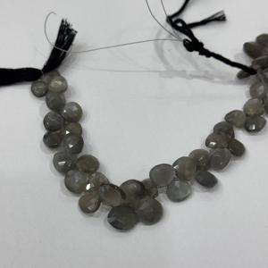 Beau collier de pierres précieuses pierre de lune grise perles à facettes briolette joliment taillées prêt à porter pour hommes/femmes ou bijoux naturels - Product Image 4