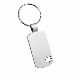 Portachiavi Personalizzabile con Logo a Quadrifoglio, Portachiavi Solare Rettangolare, Portamonete con Moschettone in Lega Metallica - Product Image 2