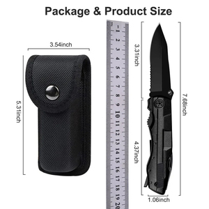 Pince multifonction pliable, couteau EDC, pince à vis, outil multifonction portable, outil de survie d'urgence pour le camping - Product Image 5