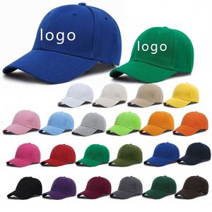 Casquettes de baseball Gorras de couleur unie 100% polyester, chapeaux à 6 panneaux avec logo personnalisé, vente en gros - Product Image 1