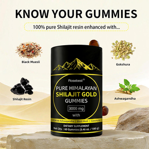 Integratore di Shilajit in Gommose 4 in 1 di Alta Qualità, Puro e Biologico, 3000mg di Shilajit Himalayano con Ashwagandha Gold - Product Image 2