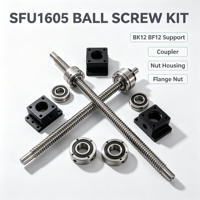 Vis à billes SFU1605, diamètre 16 mm, pas 5 mm, vis à billes roulée C7 avec écrou à bride pour routeur CNC, imprimante 3D, machine d'automatisation