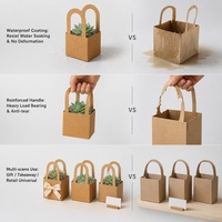Boîte d'emballage en papier kraft imperméable personnalisée avec poignée pour mini-pots de plantes succulentes, usage agricole, vente en gros