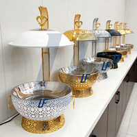 Chauffe-Plat Buffet Lefeng Gold 8.0L en Acier Inoxydable 201 Grande Capacité avec Contrôle Manuel de la Température et Chauffe-Plat à Alcool