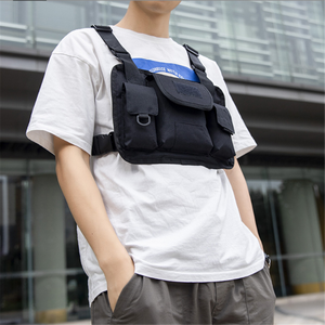 전술 가슴 가방 패션 힙합 조끼 Streetwear 가방 허리 팩 블랙 가슴 장비 가방 - Product Image 6